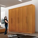 Ver imagem 3 de Guarda Roupa Delta 6 Portas de Bater 2 Gavetas MDF Cinamomo Leifer Móveis