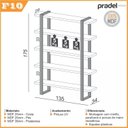 Ver imagem 3 de Estante de Livros Industrial 100% MDF 135CMX175CM 5 Prateleiras Freijó Preto Fosco Laranja