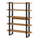 Ver imagem 2 de Estante de Livros Industrial 100% MDF 135CMX175CM 5 Prateleiras Freijó Preto Fosco Laranja