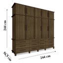 Ver imagem 4 de Guarda Roupa Roupeiro de Casal Begônia 5 Portas Malbec