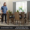 Ver imagem 4 de Conjunto Sala de Jantar Mesa Tampo de Vidro 6 Cadeiras Isla Madesa