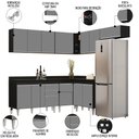 Ver imagem 3 de Armário de Cozinha Modulado de Canto 7 Peças Cp20 Balcão com Tampo Preto/cinza - Lumil Lumil Móveis
