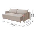 Ver imagem 4 de Sofá Cama Unique 2,24m Retrátil 2 Lugares em Linho Conforto Extra para Sala Moderna Premium - Bege