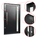 Ver imagem 3 de Porta Pivotante Alumínio Lambril Visione c/Pux.Esq. Elite Preto 240x150 Brimak