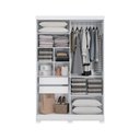 Ver imagem 6 de Guarda Roupa Solteiro 2 Portas de Correr e 2 Gavetas C/ Pés Cb02n571 Flex Canela/canela ou Off