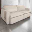 Ver imagem 6 de Sofá Retrátil Reclinável 4 Lugares 270 cm México Veludo Off White K01 - D'Rossi