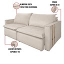 Ver imagem 3 de Sofá Retrátil Reclinável 4 Lugares 270 cm México Veludo Off White K01 - D'Rossi
