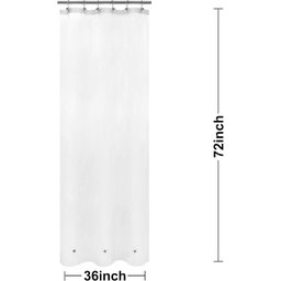 Barossa Design Cortina de Chuveiro Fosco C/ 3 Ímãs 91x182 Cm - 3