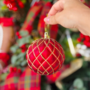 Ver imagem 2 de Cj 3 Bolas de Natal Pvc Vermelho e Dourado 10cm