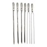 Kit 6 Espetos Churrasco Espada Duplo em Inox de 70cm Lamina - 1