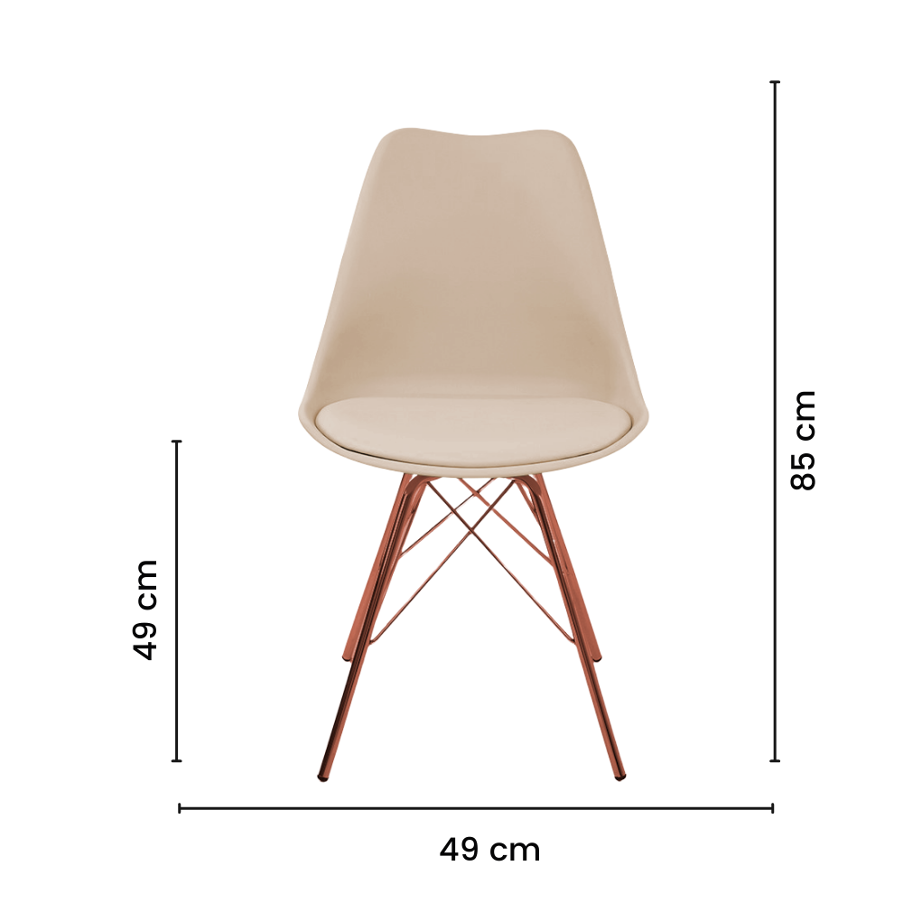 Kit 2 Cadeiras Design Leda Eames Estofada Fendi Tower Cobre - 7