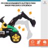 Mini Escavadeira Elétrica Infantil 6v Baby Style Verde até 25kg Diversão Segurança e Design Realista - 2