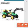 Mini Escavadeira Elétrica Infantil 6v Baby Style Verde até 25kg Diversão Segurança e Design Realista - 6