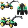 Mini Escavadeira Elétrica Infantil 6v Baby Style Verde até 25kg Diversão Segurança e Design Realista - 1