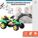 Ver imagem 5 de Mini Escavadeira Elétrica Infantil 6v Baby Style Verde até 25kg Diversão Segurança e Design Realista