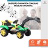 Mini Escavadeira Elétrica Infantil 6v Baby Style Verde até 25kg Diversão Segurança e Design Realista - 5