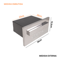 Ver imagem 2 de Caixa Correio Cartas Embutir Inox 20cm Profundidade Luxo