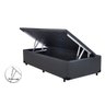 Cama Box Baú Solteirão Sintético Preto com Pistões a Gás 0.96x2.03 - 1
