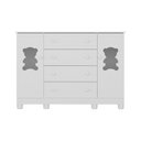 Ver imagem 6 de Cômoda Infantil 125cm 2 Portas com Vidro e 4 Gavetas Fofura Multimóveis Mp4485 Branco Branco