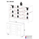 Ver imagem 3 de Cômoda Infantil 125cm 2 Portas com Vidro e 4 Gavetas Fofura Multimóveis Mp4485 Branco Branco