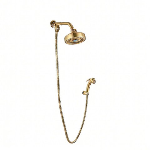 Chuveiro com Desviador Auto Limpante Livo Gold Escovado 1/2" Addra