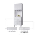 Ver imagem 7 de Armário Paneleiro Vitória para Cozinha 4 Portas 1 Gaveta Moblis: Branco