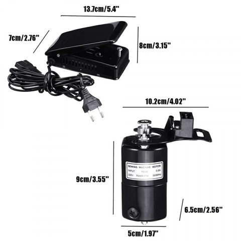 Motor Máquina Doméstico+kit,completo 110/220 Preto