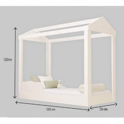 Cama Montessoriana Infantil 160cm Casinha Montessoriana Crystal  Branco - 3