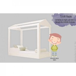 Cama Montessoriana Infantil 160cm Casinha Montessoriana Crystal  Branco - 4