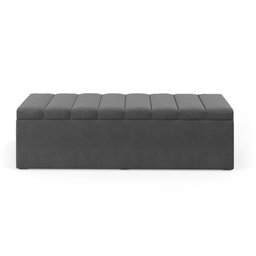 Calçadeira Baú Navi 140 para Cama de Casal Z-008 Sued Cinza Aradecor - 2