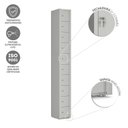 Ver imagem 4 de Armário Locker Porta Celular Aço 10 Portas com Chave
