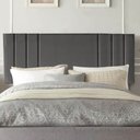 Ver imagem 1 de Painel Estofada Grécia 140CM Casal Suede Cinza Escuro - D A DECOR