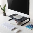 Ver imagem 2 de Suporte Organizador de Mesa Preto P/ Monitor/notebook - Elg