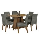 Ver imagem 2 de Conjunto Sala de Jantar Mesa Tampo de Madeira 6 Cadeiras Rustic/silver Cheryl Madesa