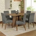 Ver imagem 1 de Conjunto Sala de Jantar Mesa Tampo de Madeira 6 Cadeiras Rustic/silver Cheryl Madesa