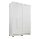 Ver imagem 6 de Guarda-roupa Solteiro Recife com Pé 4 Portas 2 Gavetas Branco