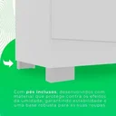 Ver imagem 3 de Guarda-roupa Solteiro Recife com Pé 4 Portas 2 Gavetas Branco