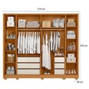 Ver imagem 4 de Kit Guarda Roupa Casal Mercure 6 Portas e Cômoda Belize Plus 4 Gavetas Cinamomo Off White