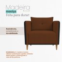 Ver imagem 5 de Kit 2 Poltronas Aviv para Sala Escritório Recepção Linho Terracota Premium Easy Clean Corino Marrom 