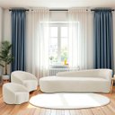 Ver imagem 1 de Kit Divã Recamier Orgânico França 220cm Lado Esquerdo e 2 Poltronas Amore Bouclé
