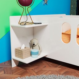 Cama Infantil Montessoriana Livia com Led Usb Prateleiras Divaloto Acompanha Mesa de Cabeceira - Bra - 5