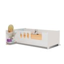 Ver imagem 2 de Cama Infantil Montessoriana Livia com Led Usb Prateleiras Divaloto Acompanha Mesa de Cabeceira - Bra