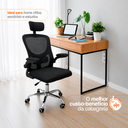 Ver mais imagens de Kit 2 Cadeiras de Escritório Diretor Vegas Preta Oficial com Apoio para Braços para Home Office