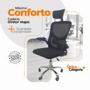 Ver imagem 4 de Kit 2 Cadeiras de Escritório Diretor Oficial Vegas com Apoio - Preto + E-book