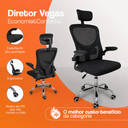 Ver imagem 6 de Kit 2 Cadeiras de Escritório Diretor Vegas Preta Oficial com Apoio para Braços para Home Office