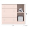 Quarto de Bebê Doce Sonho Completo com Cômoda Sapateira Qmovi Rosa Acetinado - 3