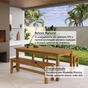 Ver imagem 6 de Conjunto Mesa 180cm e 2 Bancos Área Gourmet Madeira Maciça Ventimiglia Marrom/Nogueira