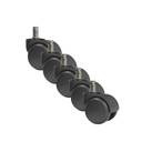 Ver imagem 1 de Kit 5 Rodinhas para Cadeira Pp Preto com Capa