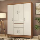 Ver imagem 1 de Guarda-roupa Casal Ecom Ii 6 Portas Amêndola/off-white - Demóbile