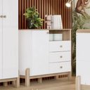 Ver imagem 4 de Cômoda com Guarda Roupa 4 Portas Ternura Branco Jequitibá - Henn